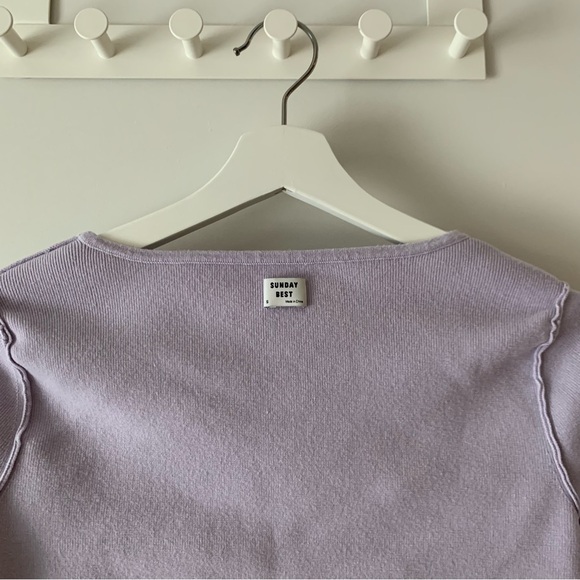 Aritzia Sunday Best Lilac Knit Top - Picture 6 of 6